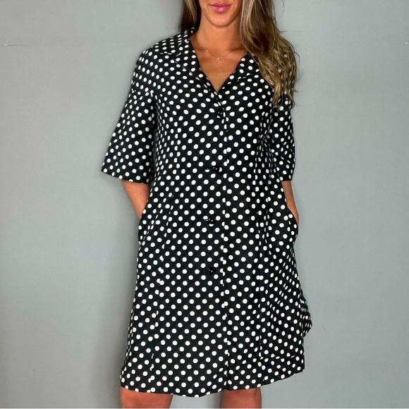 RARE Vintage Jane Justin Pinup Girl Polka Dot Swing Coat Jacket Trench Coat - Picture 6 of 7